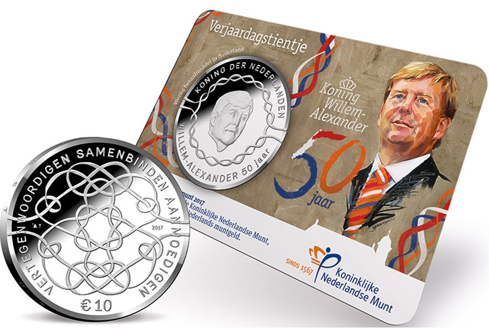 6 юбилейных монет в честь 50-летия короля Нидерландов