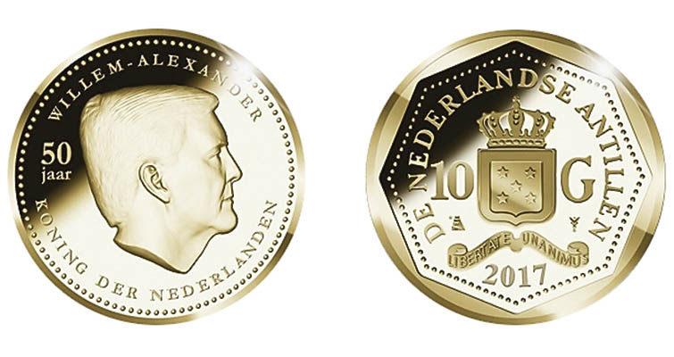 6 юбилейных монет в честь 50-летия короля Нидерландов