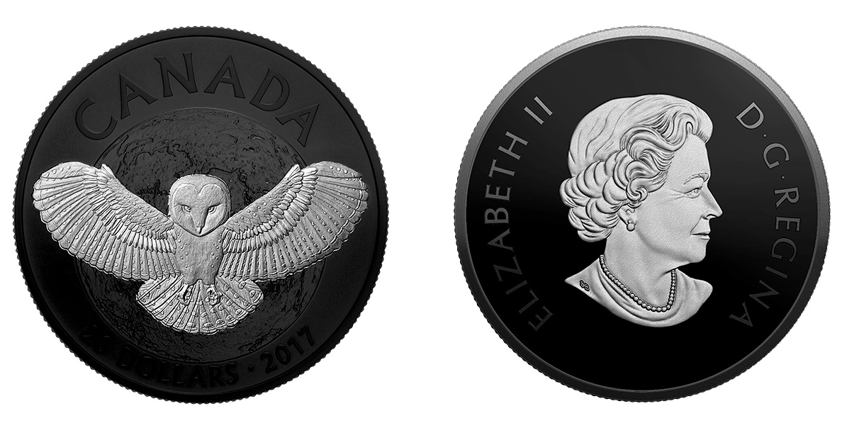 Серия монет Канады “Ночная природа” с черным родированием