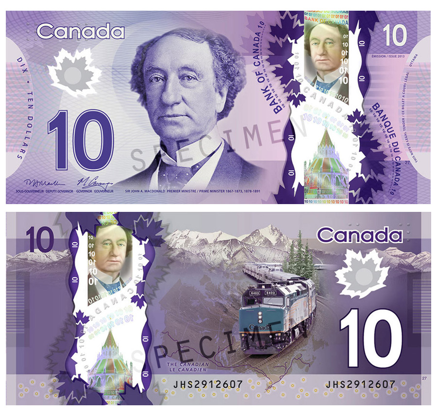 10 долларов Канада банкнота