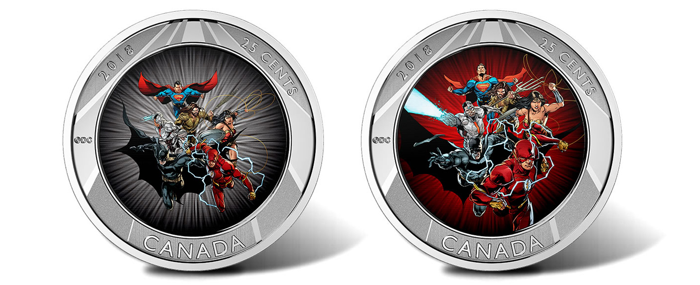 Монета с супергероями