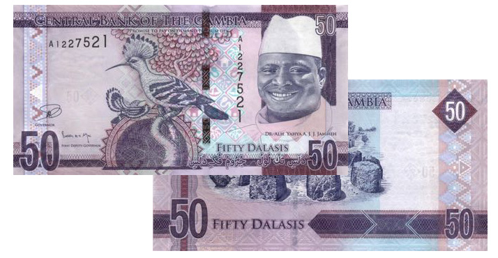 В Гамбии начнут изымать банкноты с портретом президента