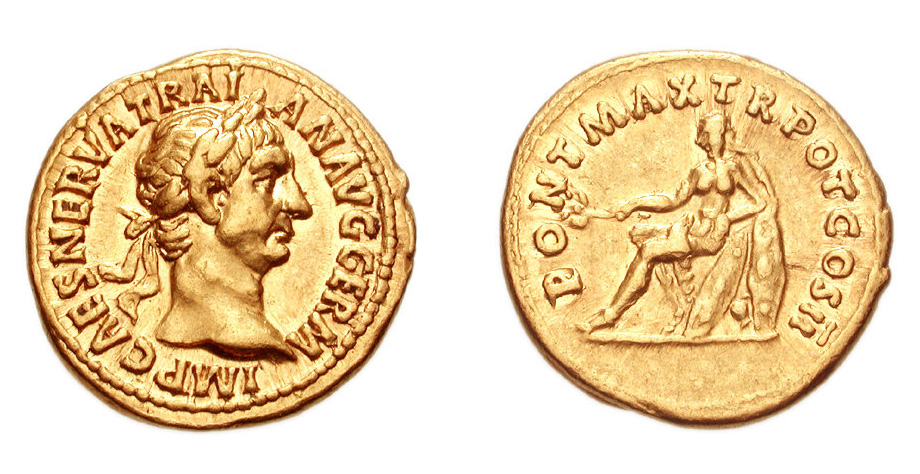 Золотые €10 в честь Траяна