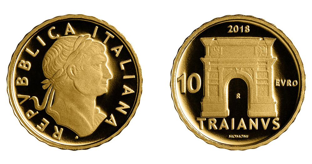 Золотые €10 в честь Траяна