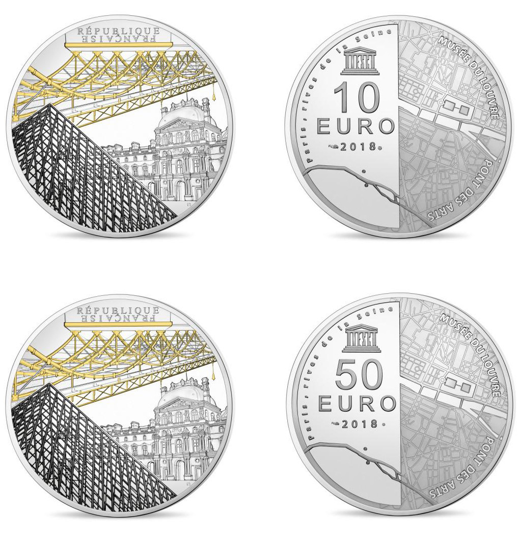 Мост Искусств и пирамида Лувра на новых евро
