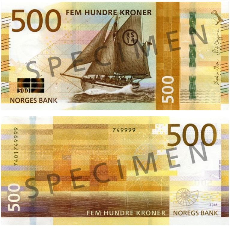 Вышли новые 50 и 500 крон Норвегии