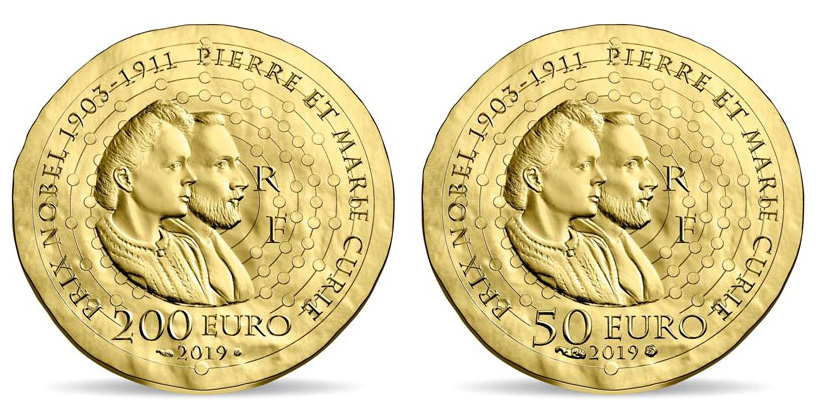 Портрет Марии Склодовской-Кюри на новых евро Франции