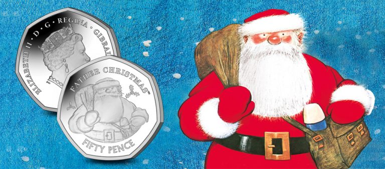 50 пенсов Гибралтара к Рождеству 2018