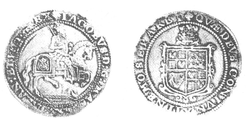 Монета Англии "перо"
