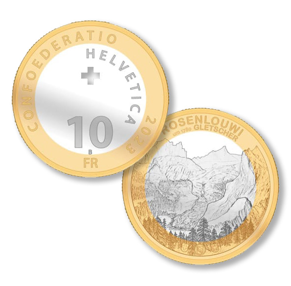 10 франков 2023 - Ледник Розенлауи (Швейцария)